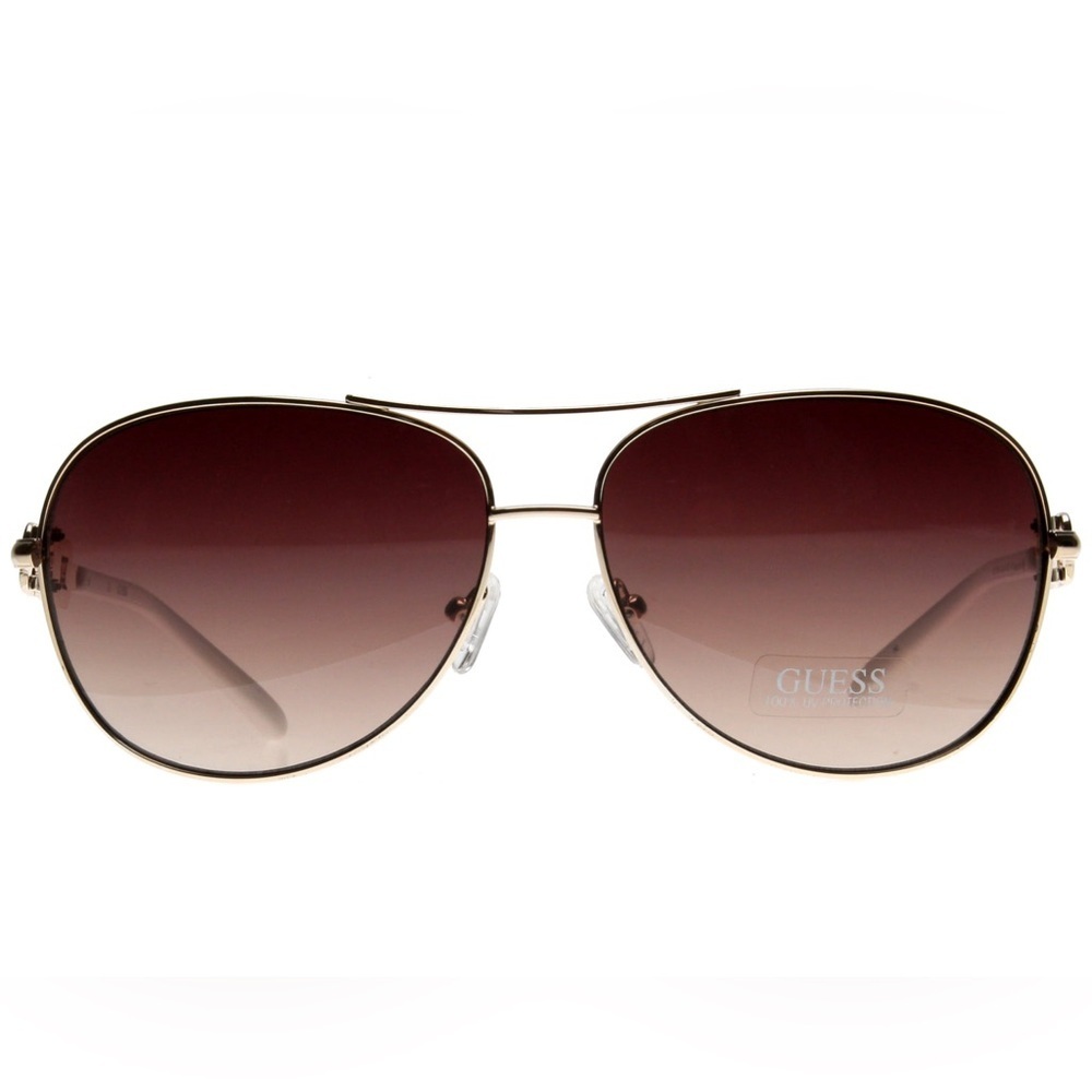 Guess Crystal Logo Retro Aviator Women's Polarized Sunglasses | NEW!!☀️🕶️😎
